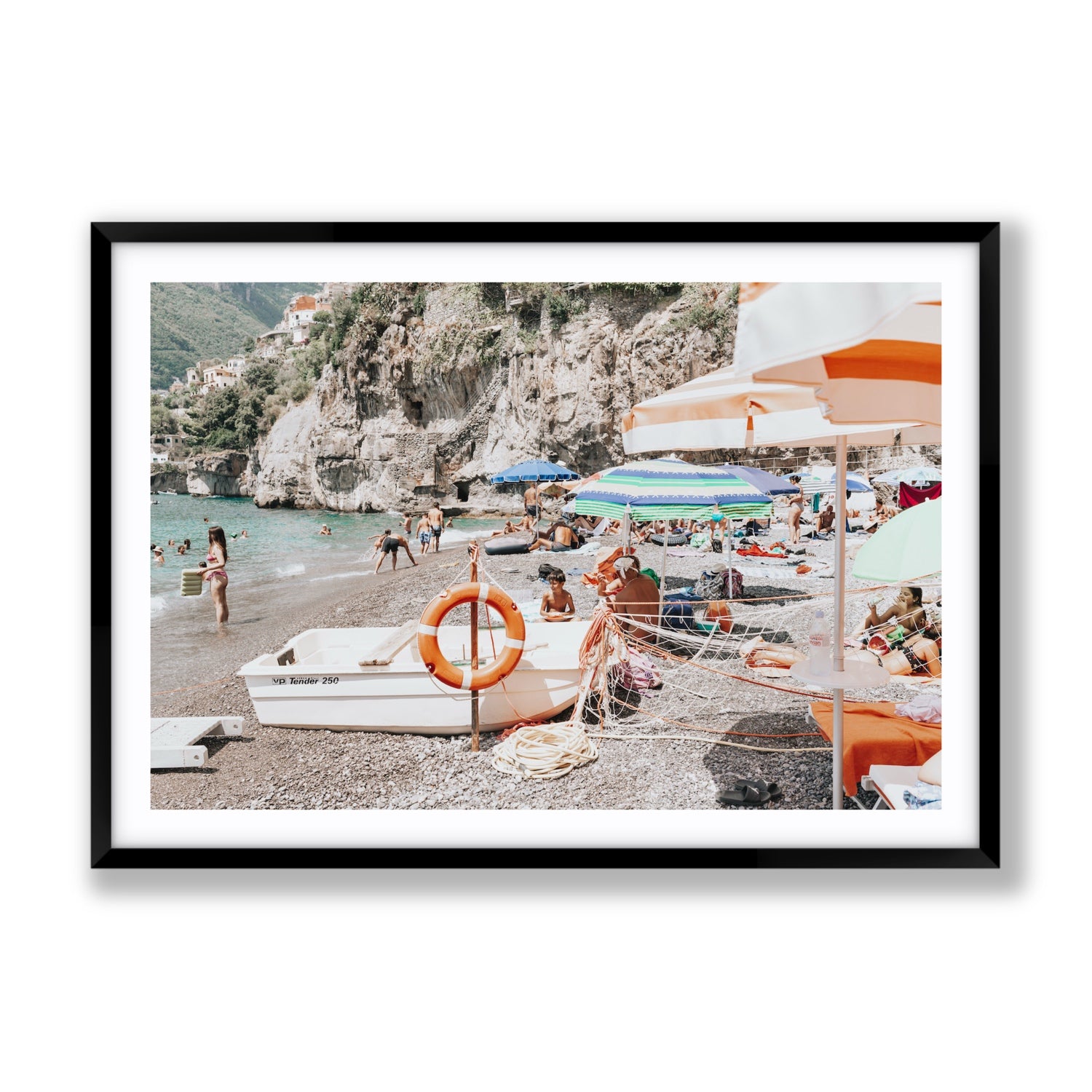 Bellezza By The Bay fine art print, Positano, Italy, Gallery, Black Frame · Matboard, Fine Art Print