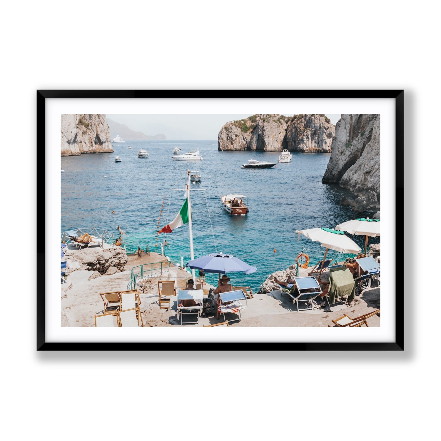 Smooth Sailing fine art print, Capri, Italy, Gallery, Black Frame · Matboard, Fine Art Print