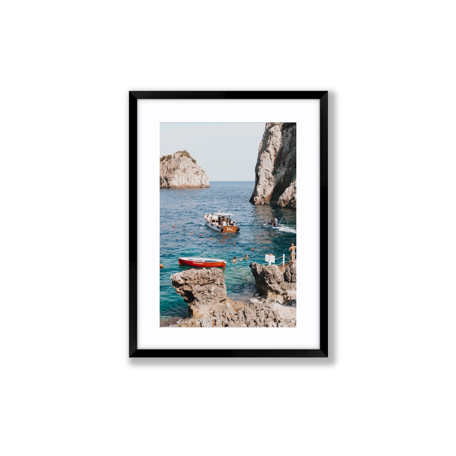 Set Sail fine art print, Capri, Italy, Medium, Black Frame · Matboard, Fine Art Print