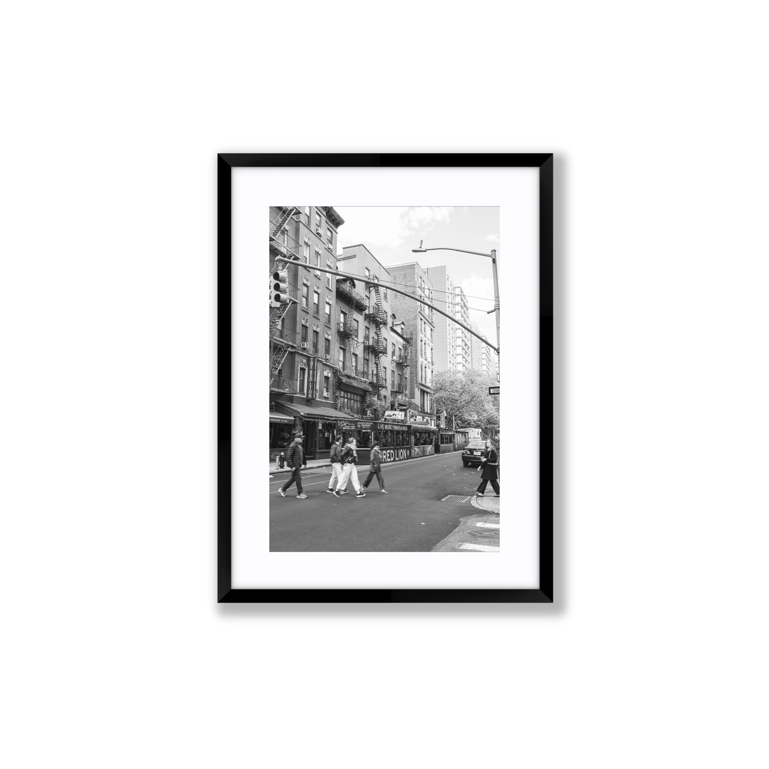 Spectral Streets New York NYC Black & White wall art Medium fine art print in black frame with matboard