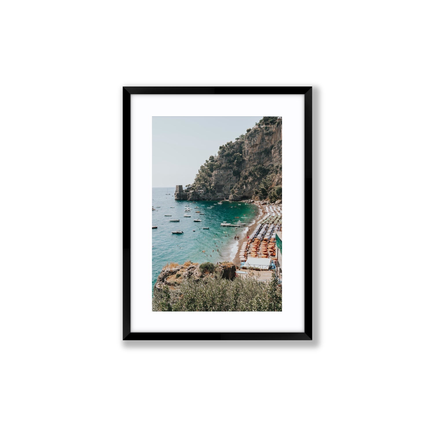Baia dei Sogni fine art print, Positano, Italy, Medium, Black Frame · Matboard, Fine Art Print