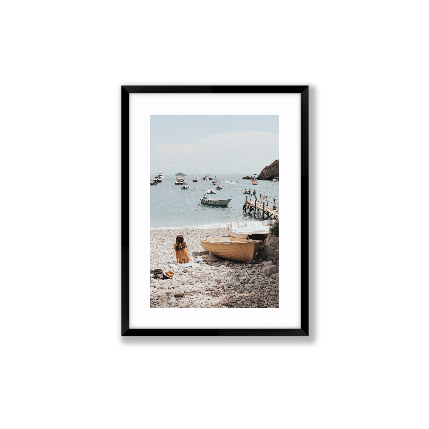 Solo Sojourn Nerano wall art Medium fine art print in black frame with matboard