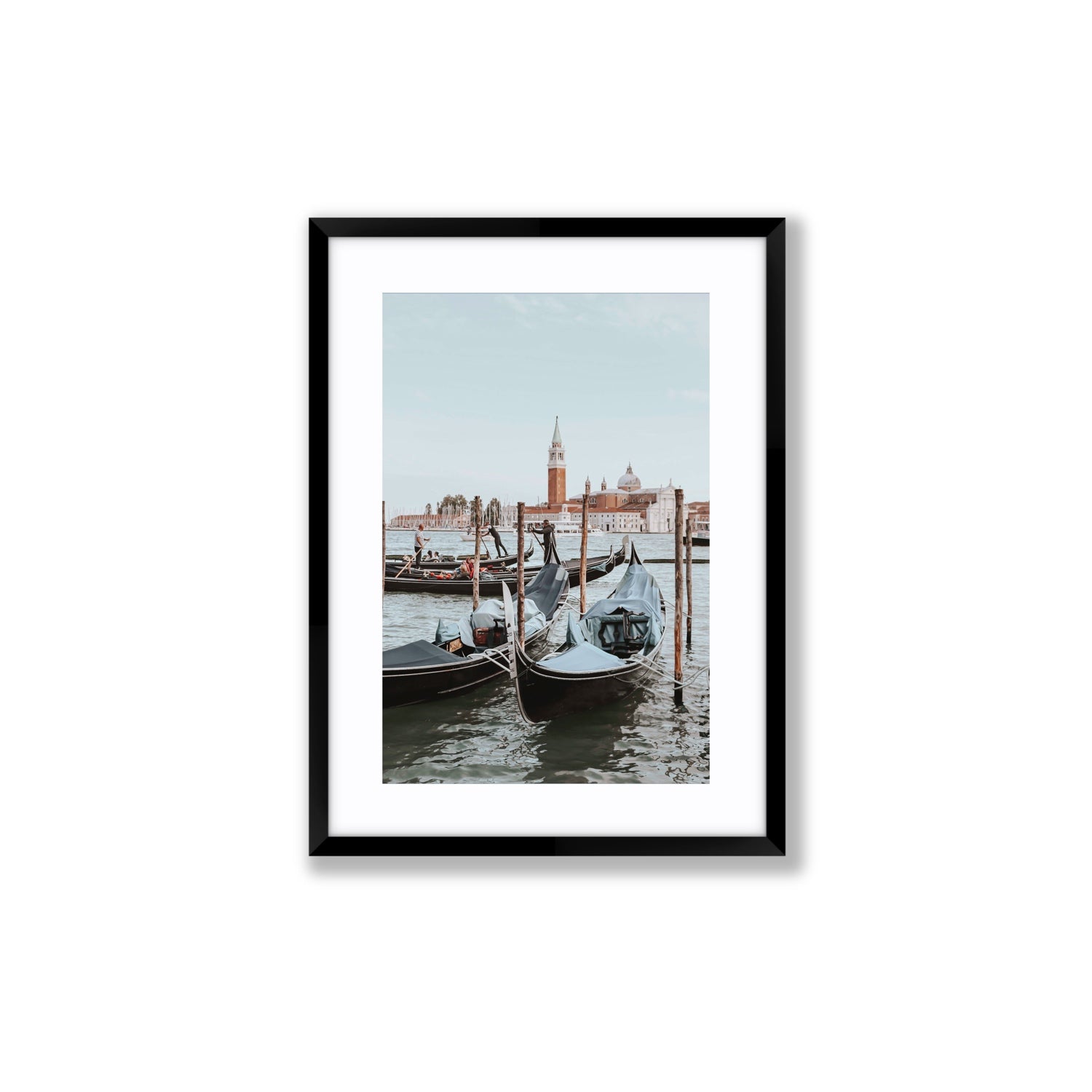 Italian Commute Venice Italian Mediterranean decor wall art Medium fine art print in black frame with matboard