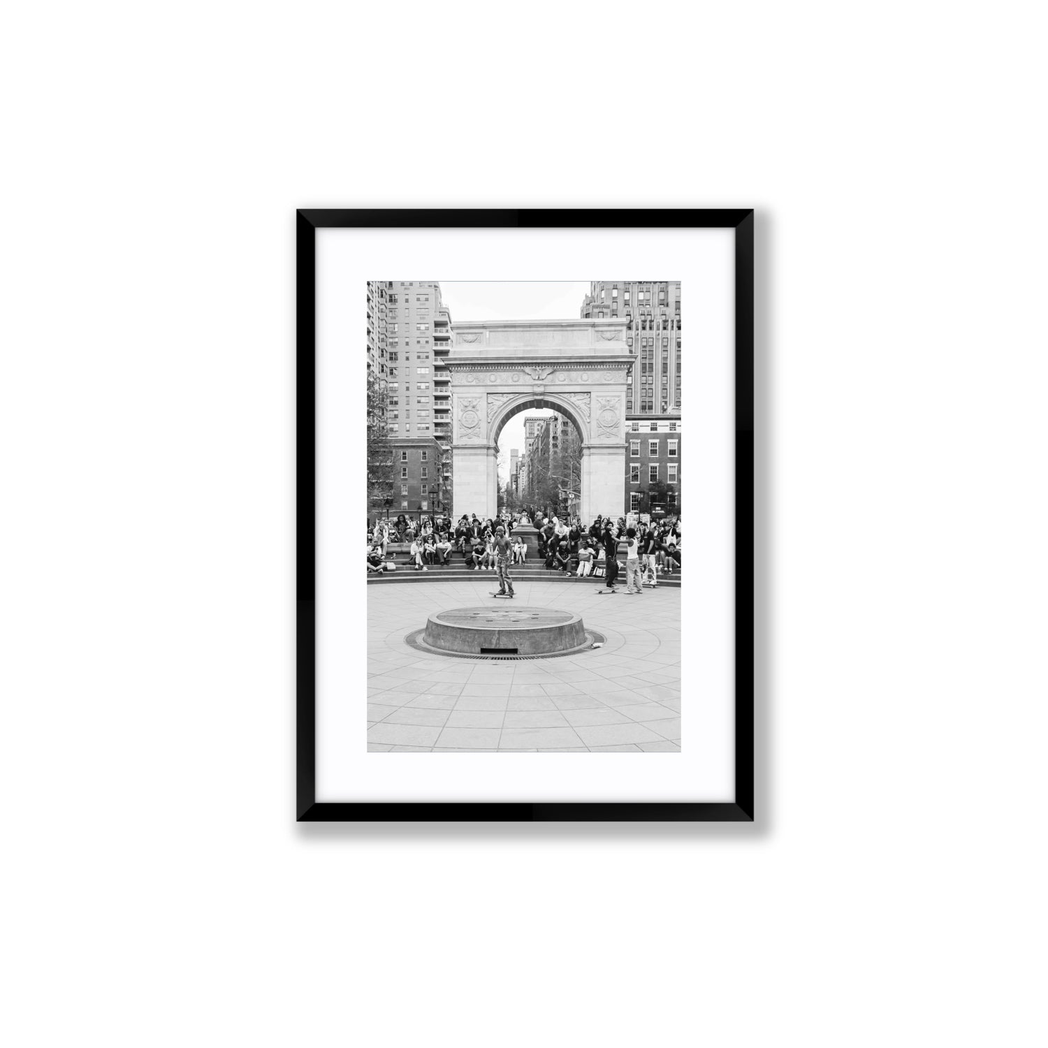 Concrete Conqueror New York NYC Skateboard wall art Medium fine art print in black frame with matboard