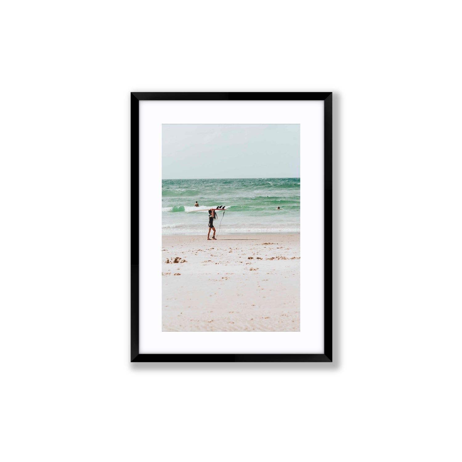 Grommet Byron Bay Surf coastal wall art Medium fine art print in black frame with matboard
