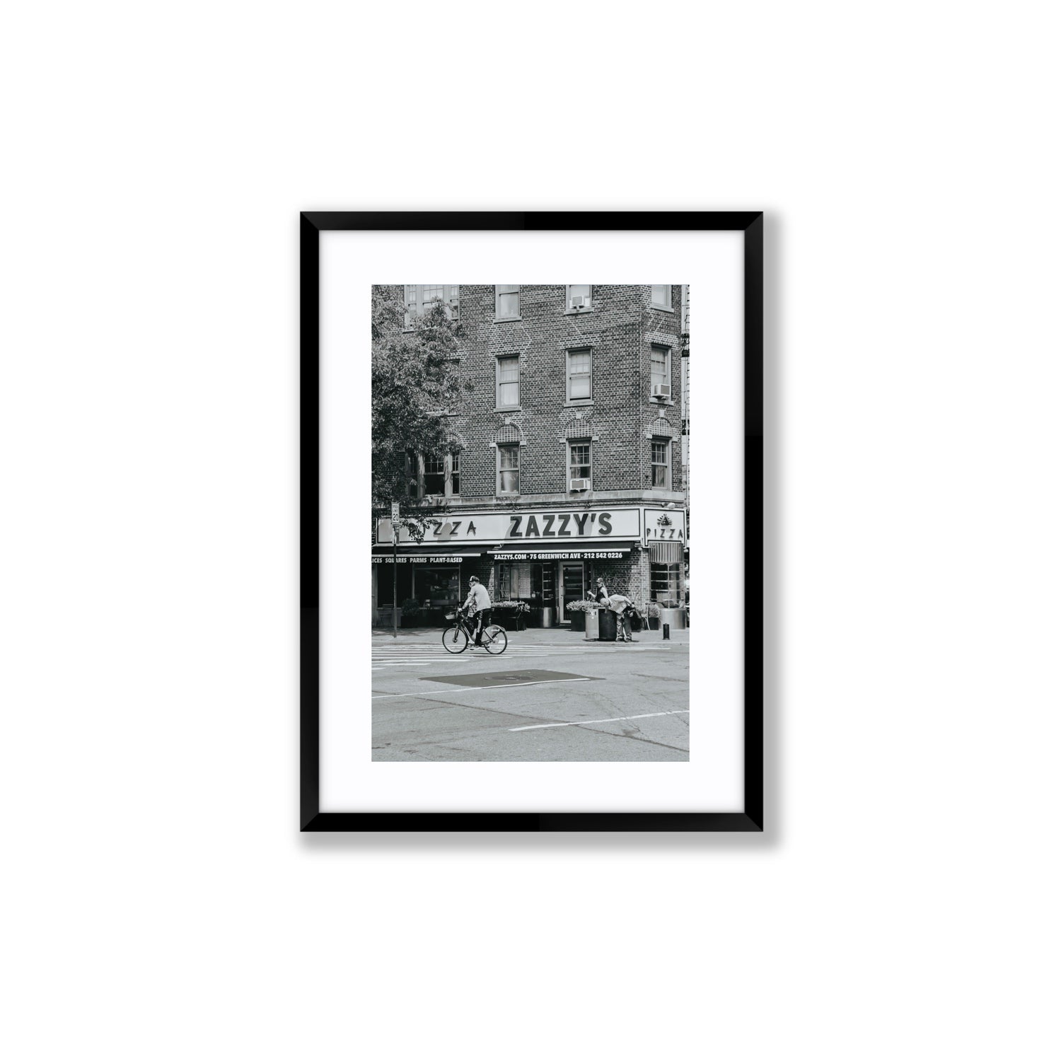 Zazzy's New York NYC Black & White wall art Medium fine art print in black frame with matboard