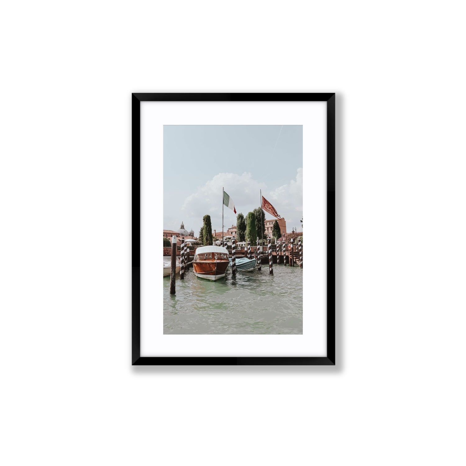 Cipriani Venice wall art Medium fine art print in black frame with matboard