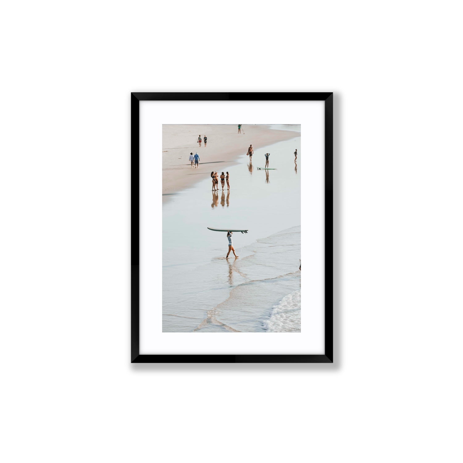 Bailey Byron Bay beach coastal decor wall art Medium fine art print in black frame with matboard