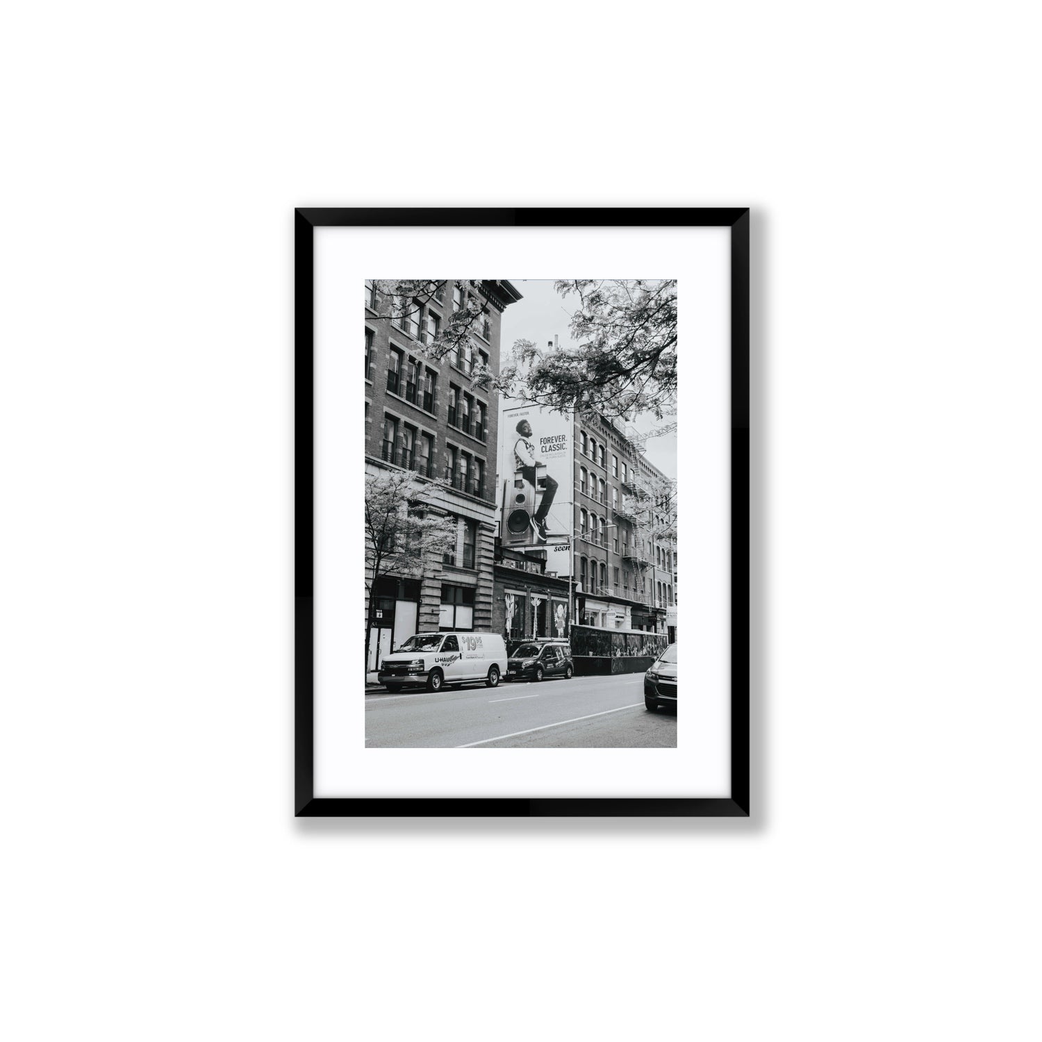 Forever Classic New York NYC Black & White wall art Medium fine art print in black frame with matboard