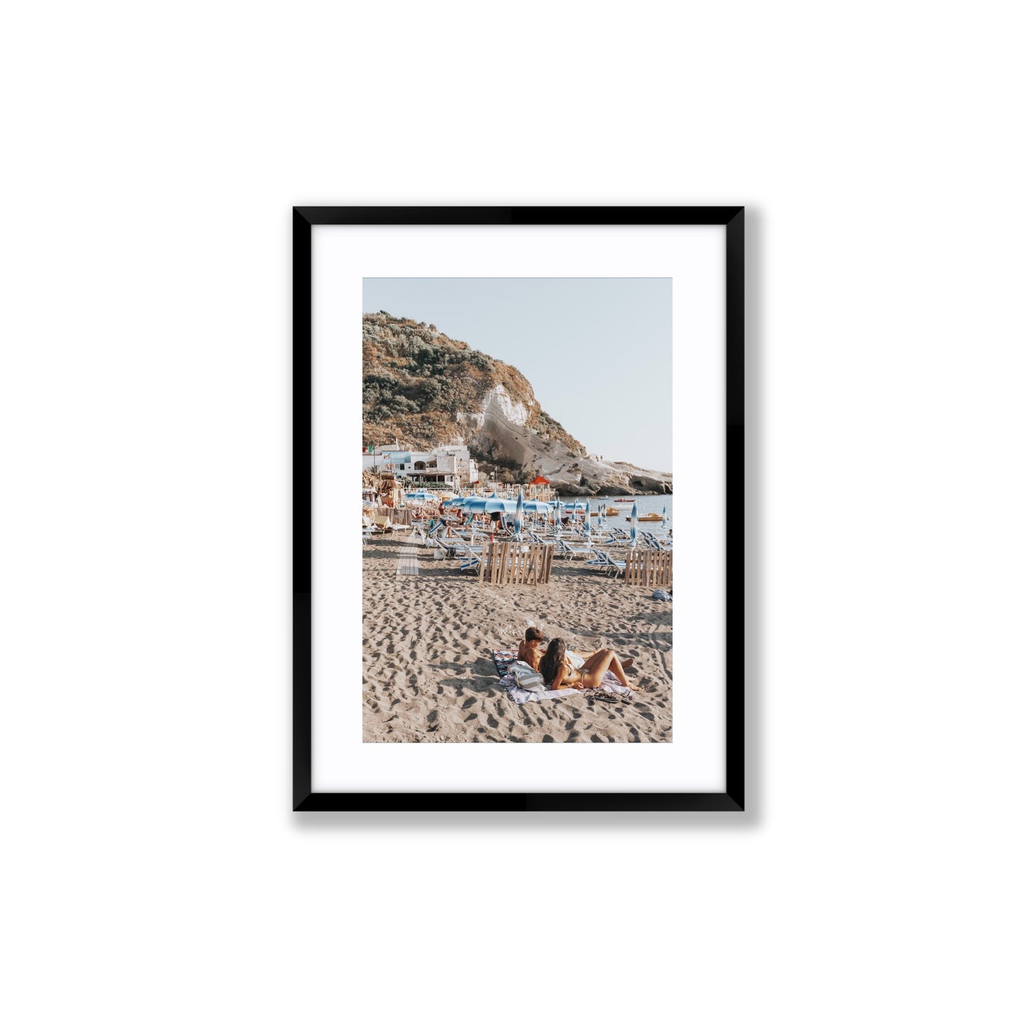 Beach Buddies fine art print, Ischia, Italy, Medium, Black Frame · Matboard, Fine Art Print