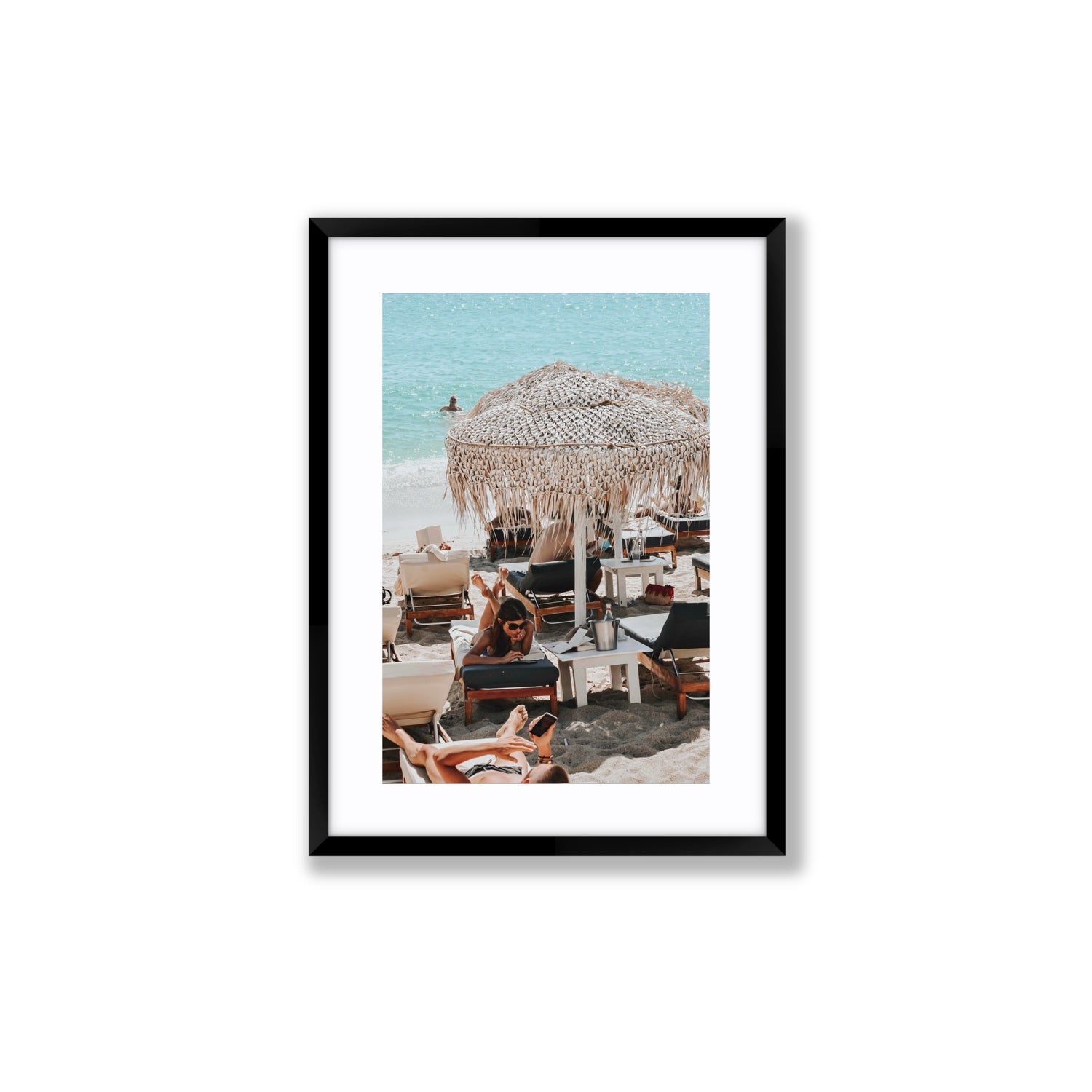 In The Zone Mykonos Greek island wall art Medium fine art print in black frame with matboard