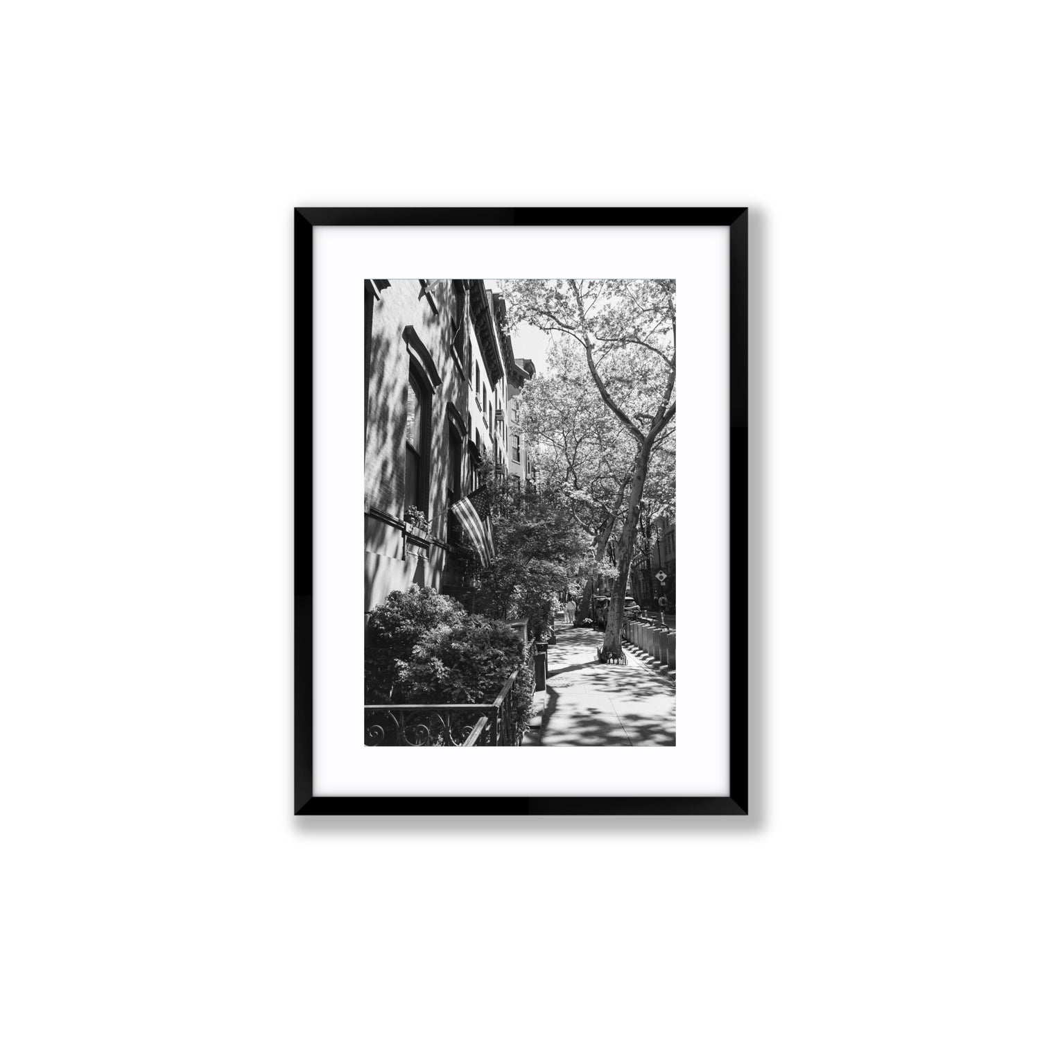 Urban Patriotism New York NYC Black & White wall art Medium fine art print in black frame with matboard