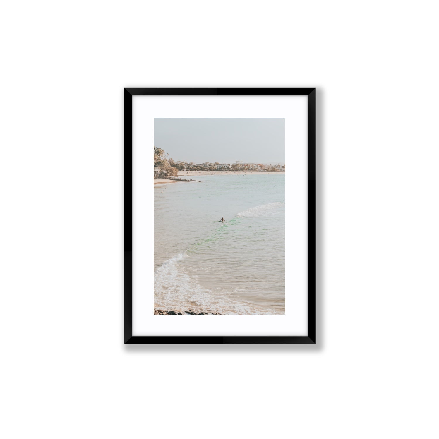 Salt Reverie fine art print, Noosa, Australia, coastal scenes artwork, Medium, Black Frame · Matboard, Fine Art Print