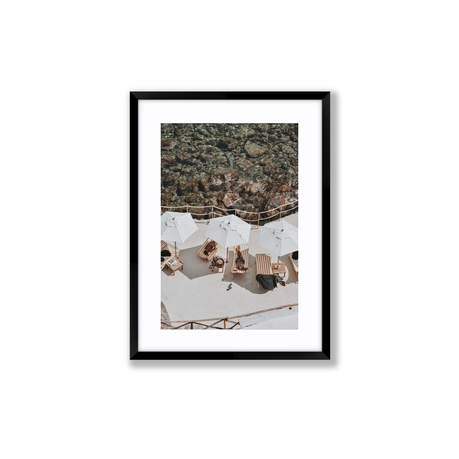When Harry Met Sally Tuscany coastal wall art Medium fine art print in black frame with matboard