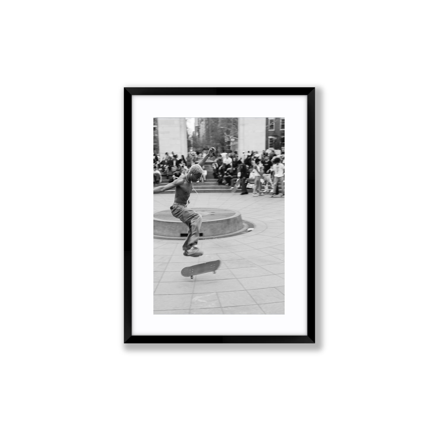 Airborne Rhythms New York NYC Black & White wall art Medium fine art print in black frame with matboard