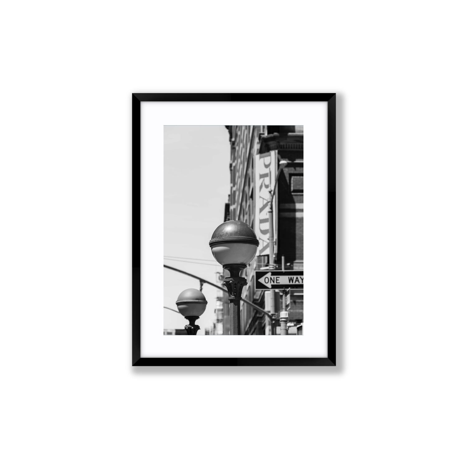 Subway Style New York NYC Black & White wall art Medium fine art print in black frame with matboard