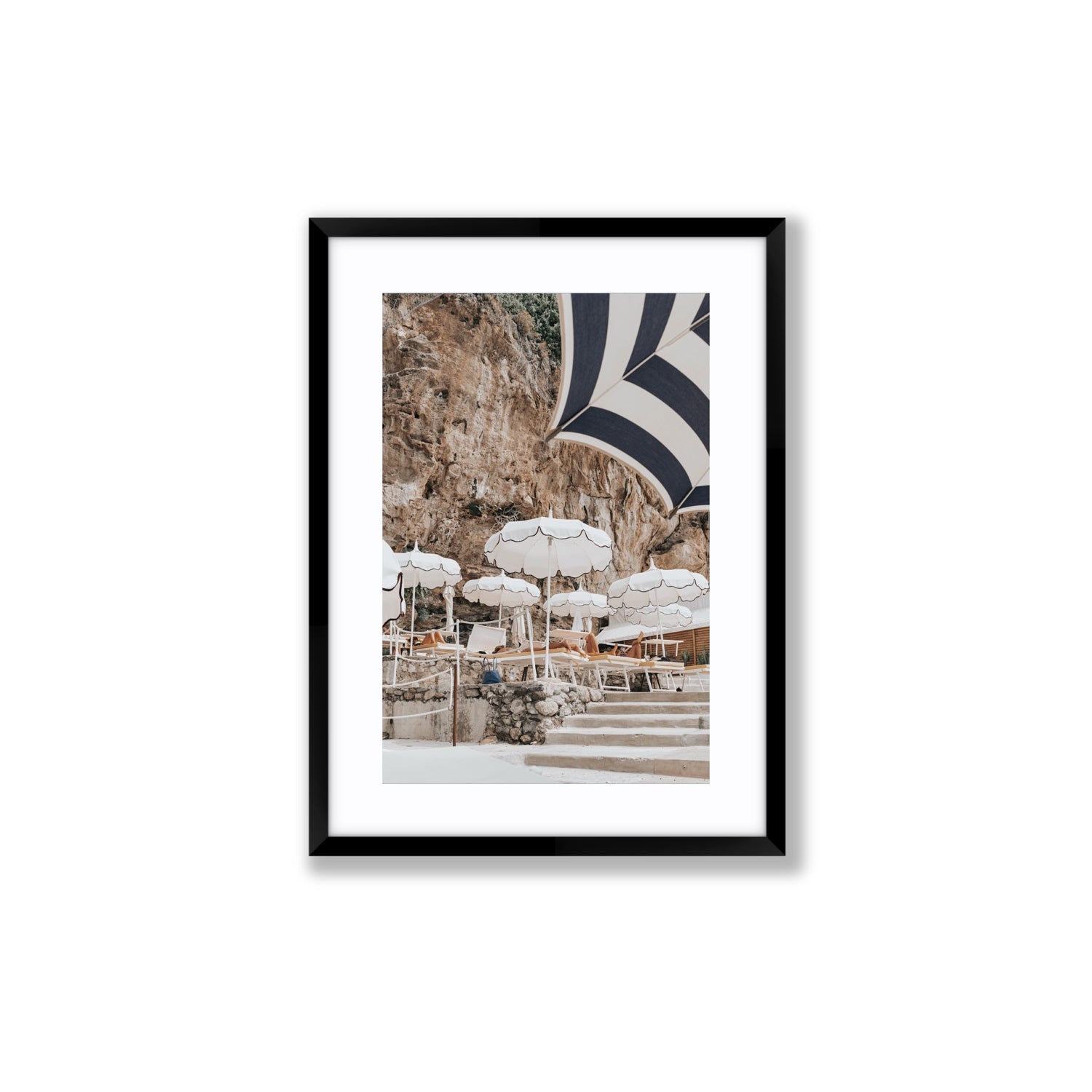 Rocky Refuge fine art print, Positano, Italy, Medium, Black Frame · Matboard, Fine Art Print