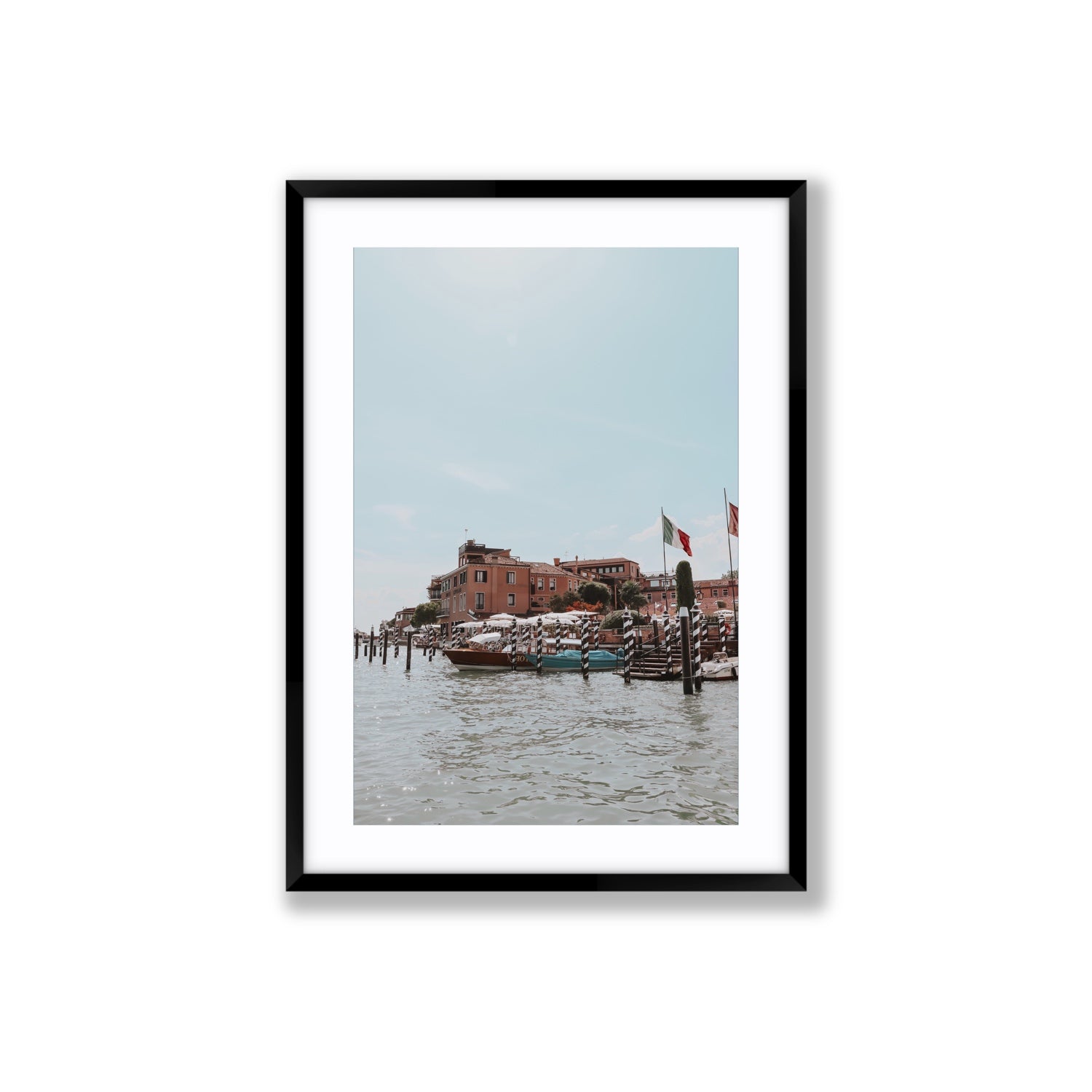 Giudecca Island Venice wall art Large fine art print in black frame with matboard