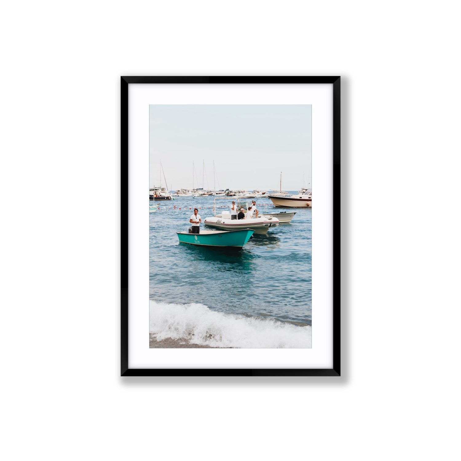 Twilight Tenders Positano wall art Large fine art print in black frame with matboard