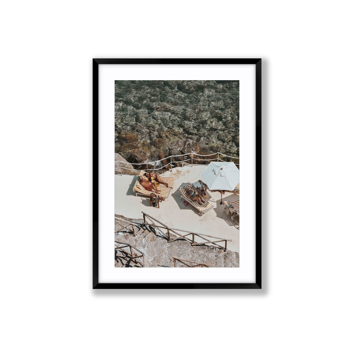 Lounge Lizards Tuscany Italian decor wall art Large fine art print in black frame with matboard