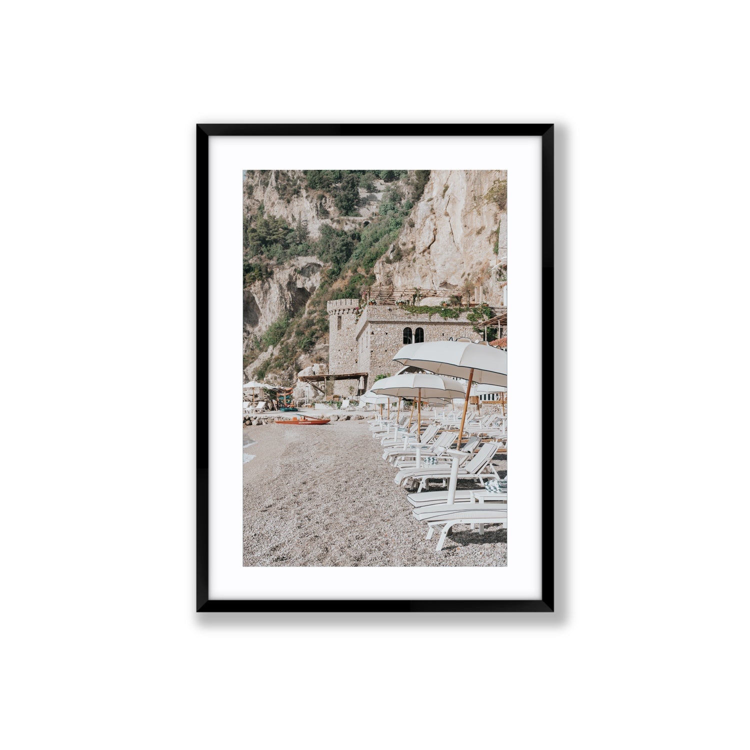 La Villeggiatura fine art print, Amalfi, Italy, luxury escapes artwork, Large, Black Frame · Matboard, Fine Art Print