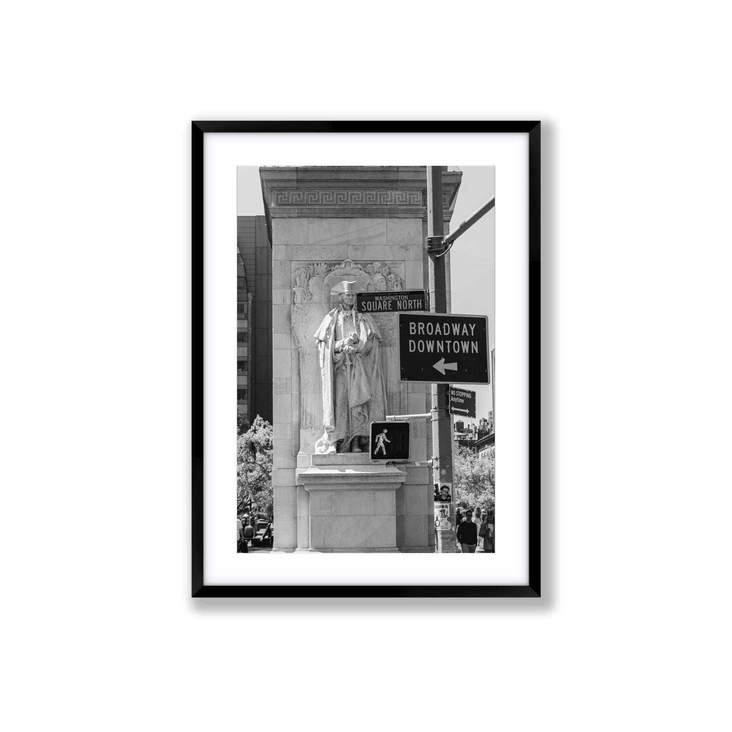 Silent Sentinels New York NYC Black & White wall art Large fine art print in black frame with matboard