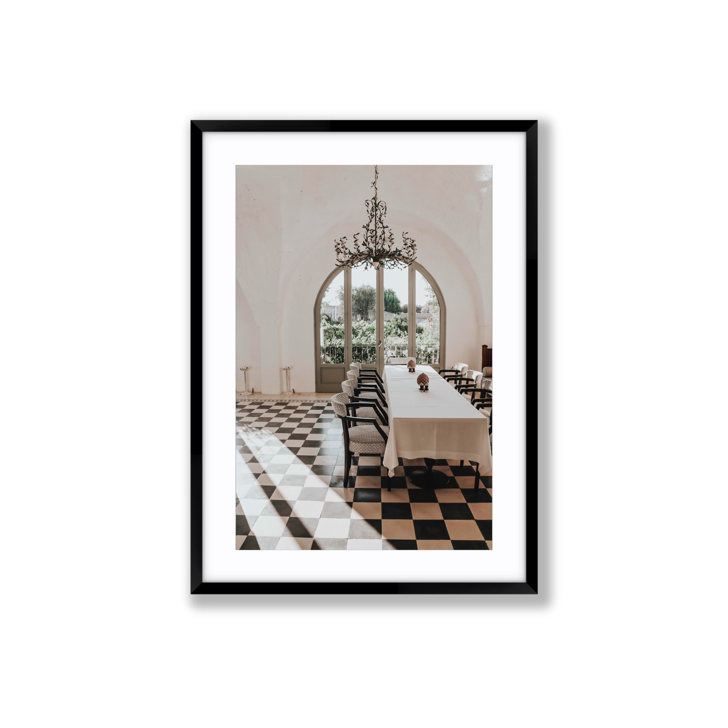 Sunbeam Feast Puglia Wall Italian fine art print Large fine art print in black frame with matboard