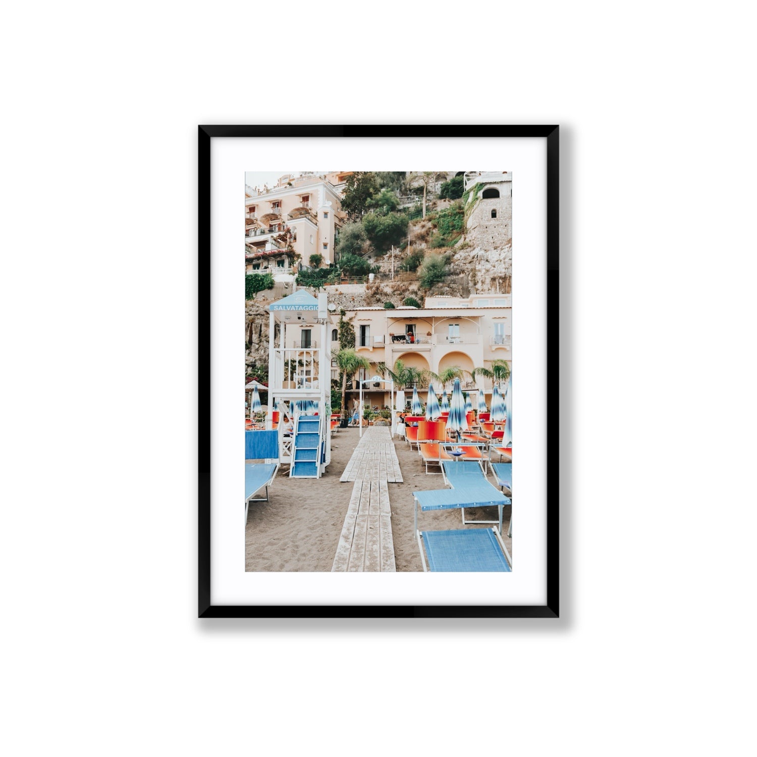 Torre Di Salvataggio fine art print, Positano, Italy, Large, Black Frame · Matboard, Fine Art Print