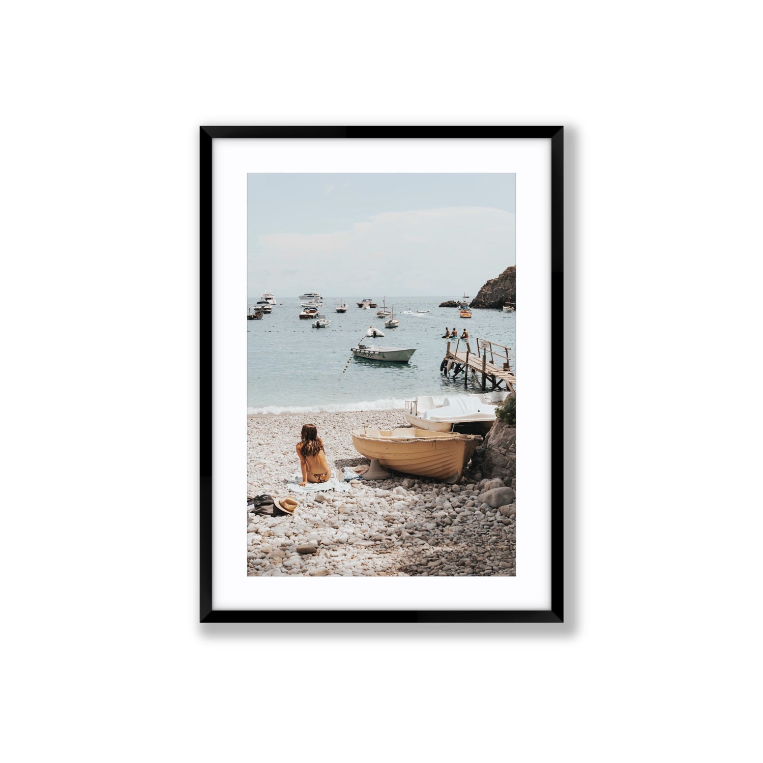 Solo Sojourn Nerano wall art Large fine art print in black frame with matboard