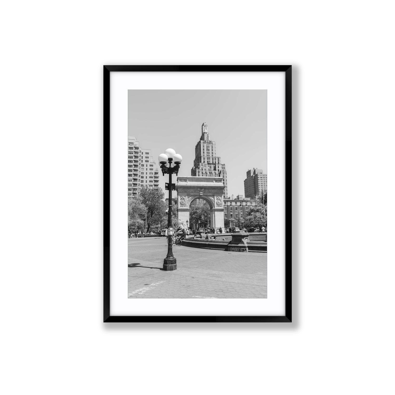 Pole Position New York NYC Black & White wall art Large fine art print in black frame with matboard