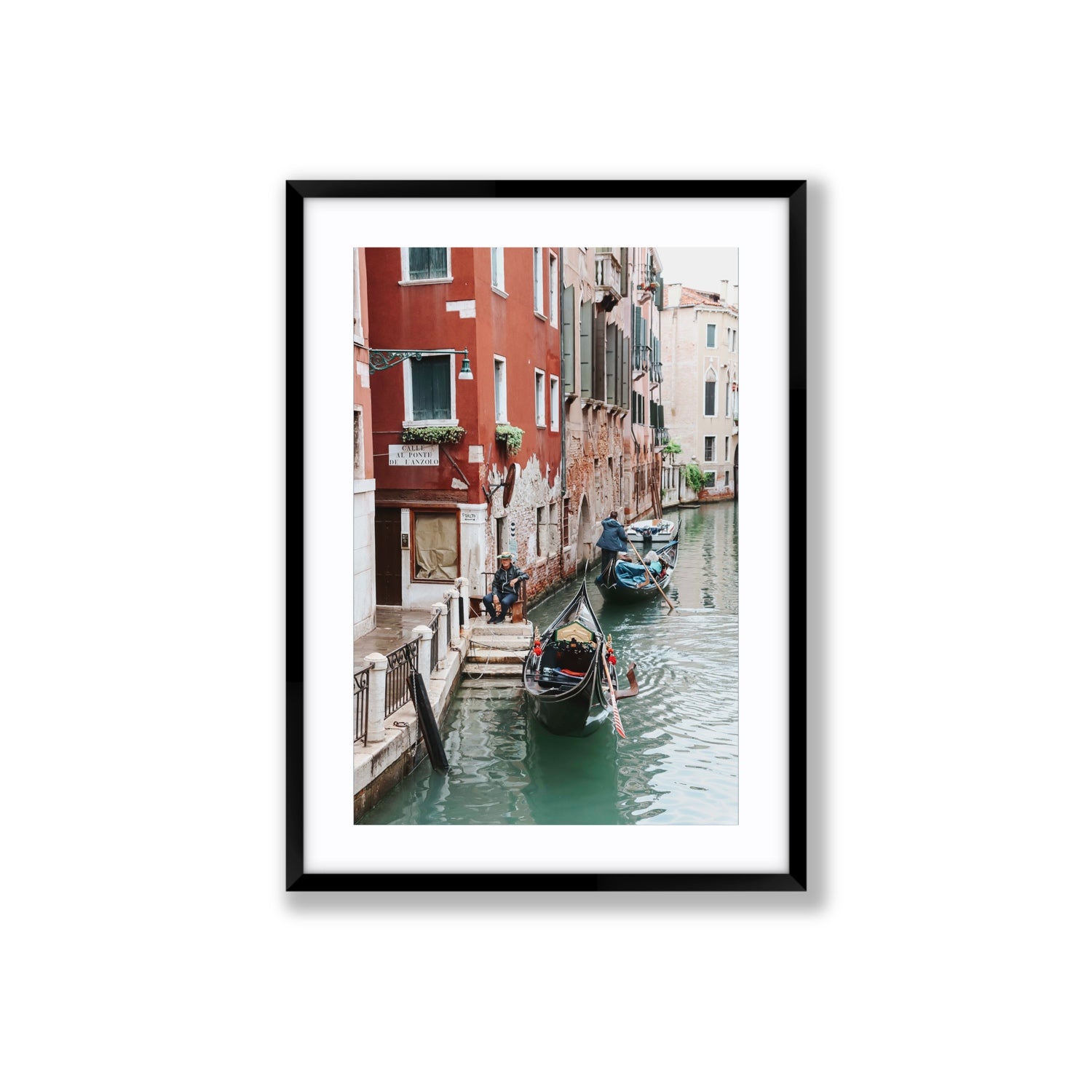 The Merchant Venice Canal Italian wall art Large fine art print in black frame with matboard