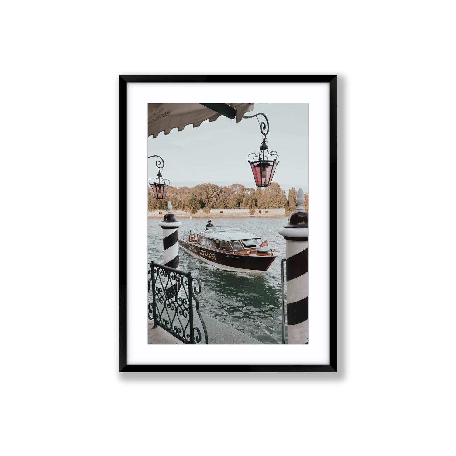 Taxi Shuttle Venice wall art Large fine art print in black frame with matboard