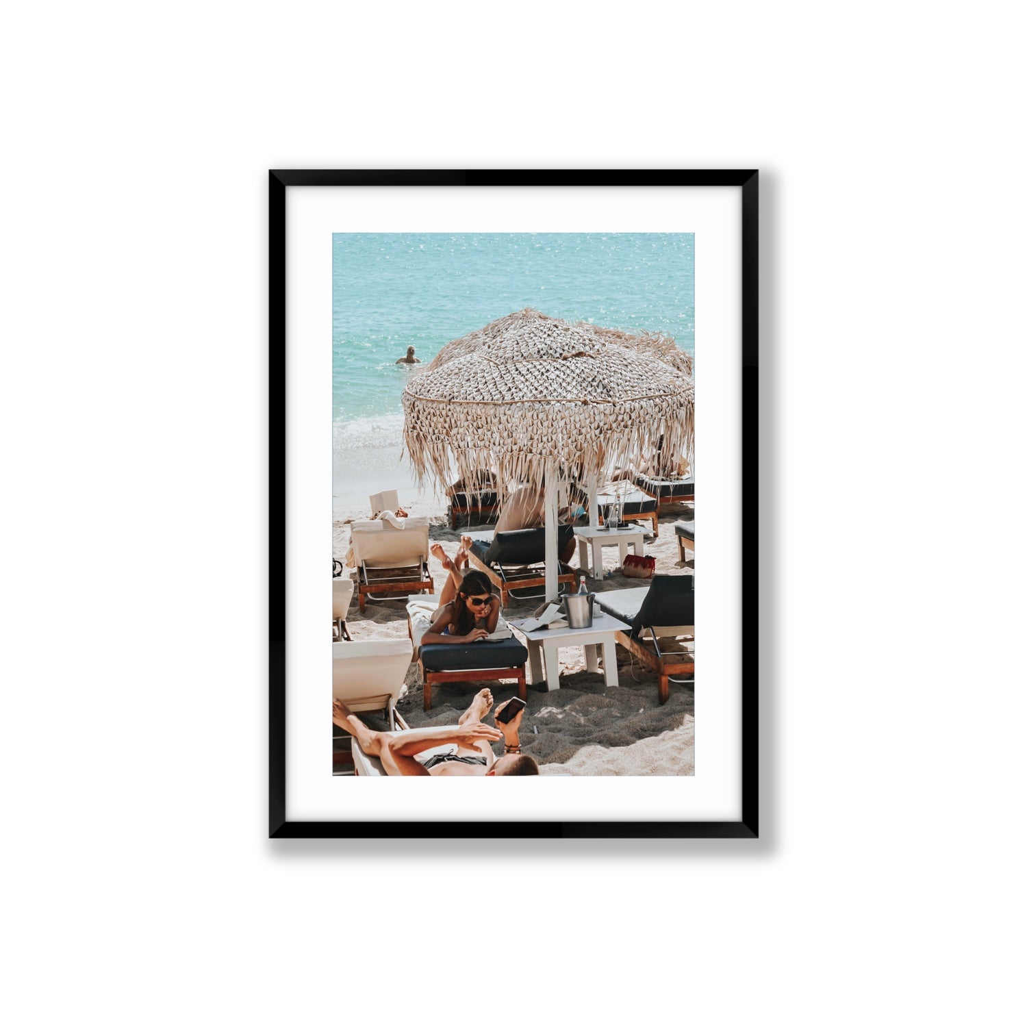 In The Zone Mykonos Greek island wall art Large fine art print in black frame with matboard