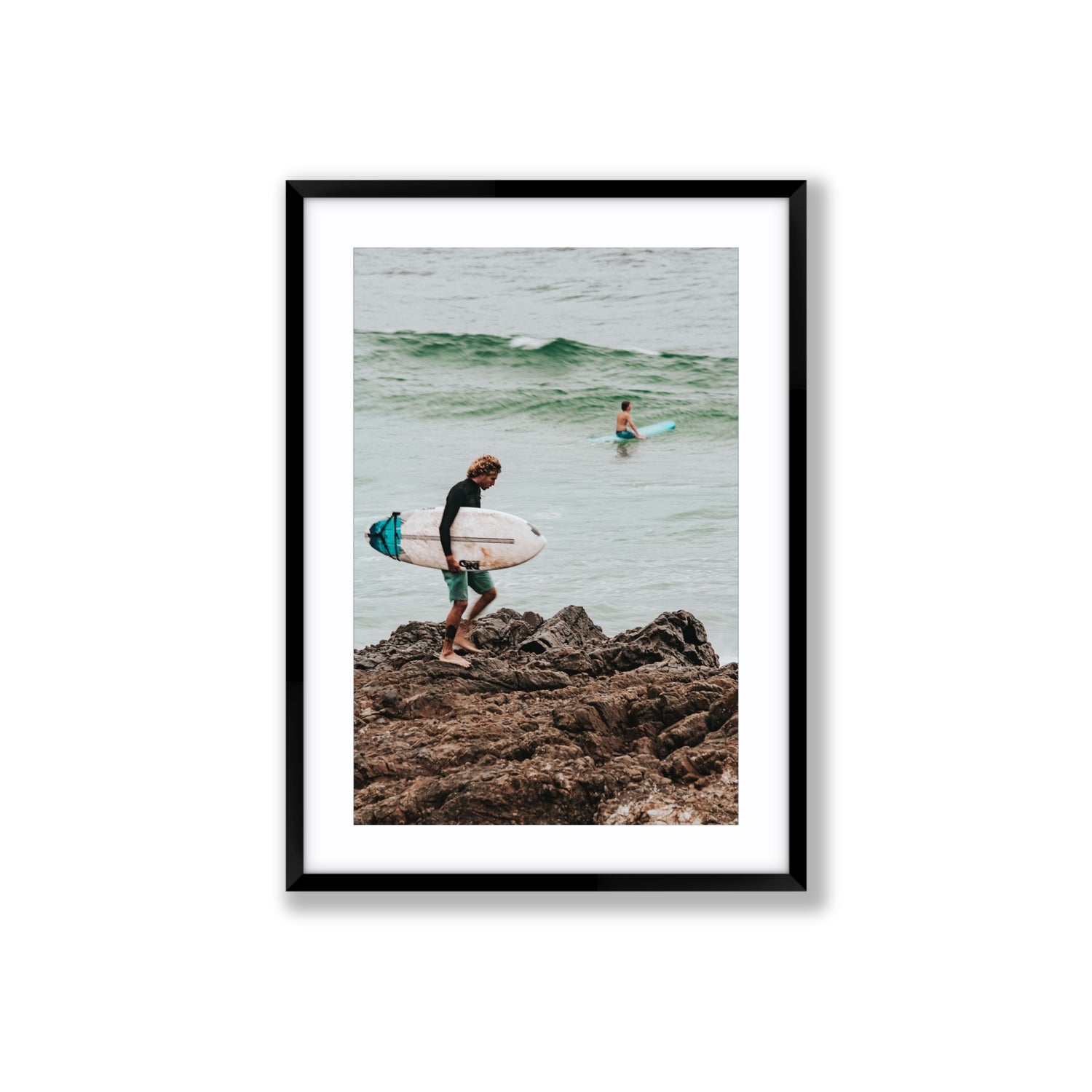 Not All Who Wander Are Lost Byron Bay Surf wall art Large fine art print in black frame with matboard