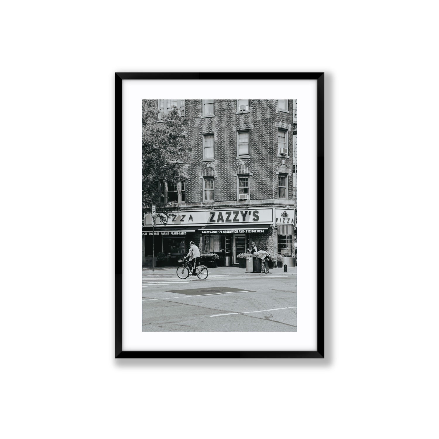 Zazzy's New York NYC Black & White wall art Large fine art print in black frame with matboard