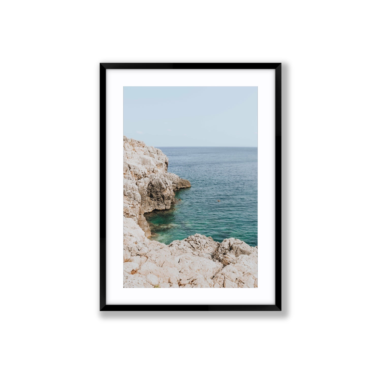Healing Immersion Puglia Wall Mediterranean fine art print Large fine art print in black frame with matboard