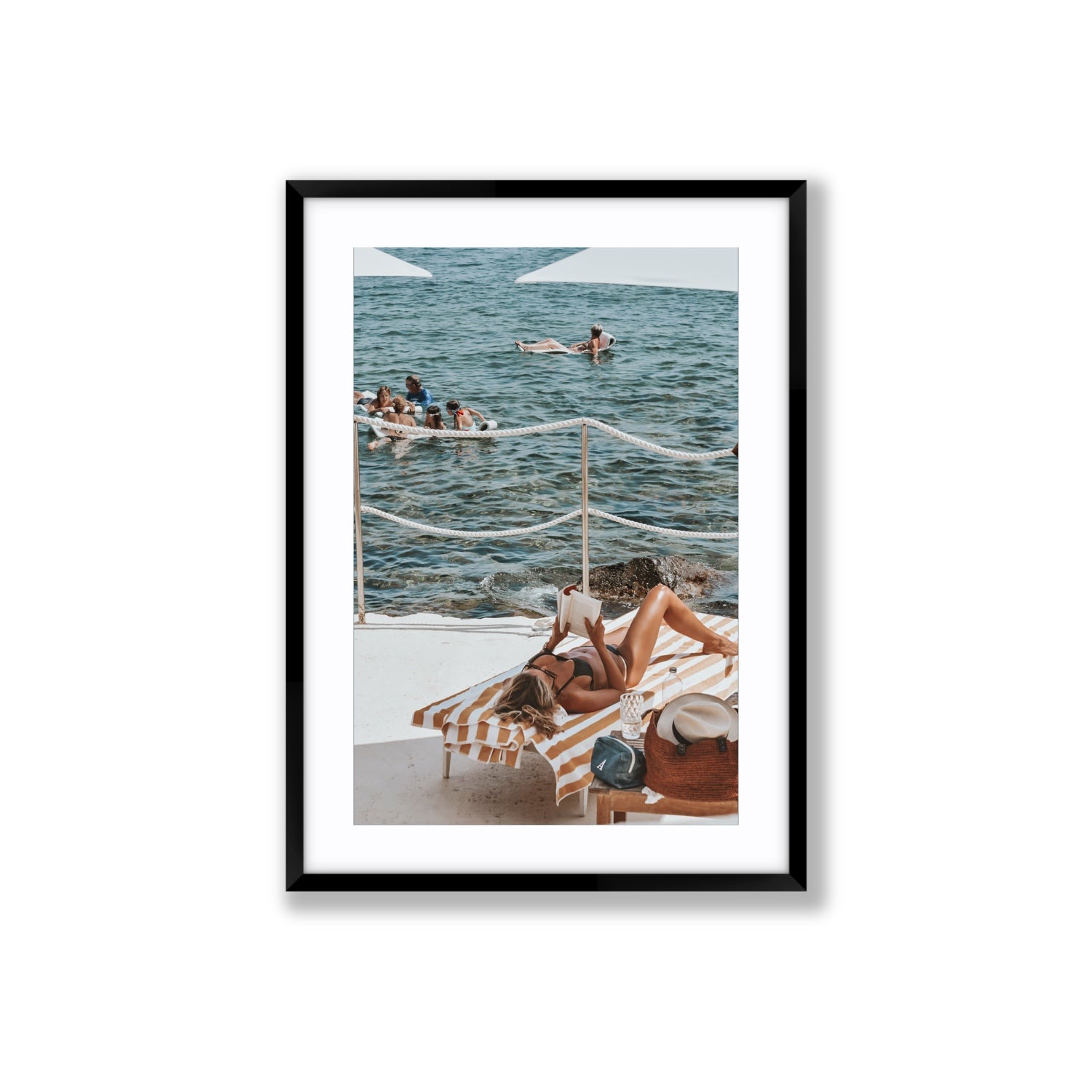 Cloud Nine Tuscany Italian decor wall art Large fine art print in black frame with matboard