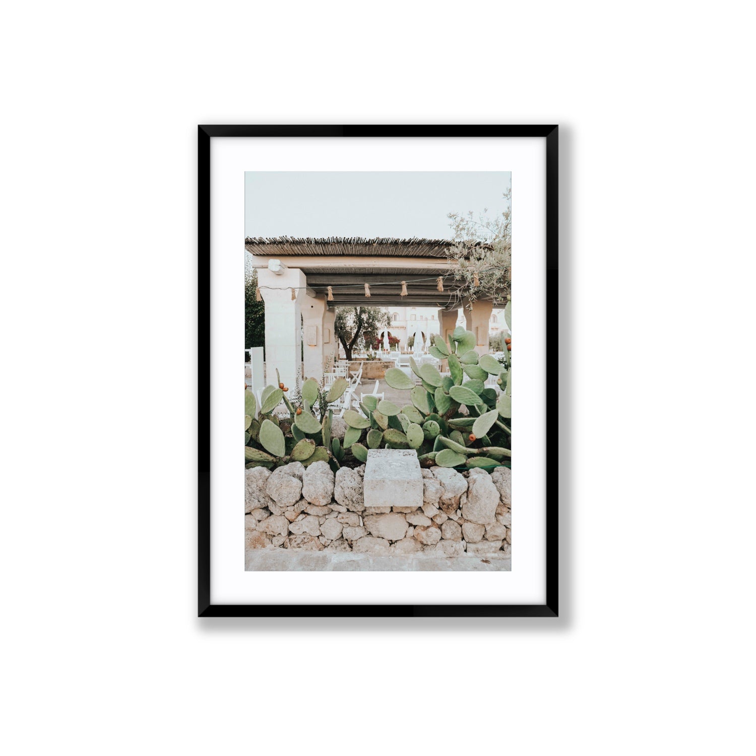 Puglia Flora Puglia Borgo Egnazia Mediterranean wall art Large fine art print in black frame with matboard