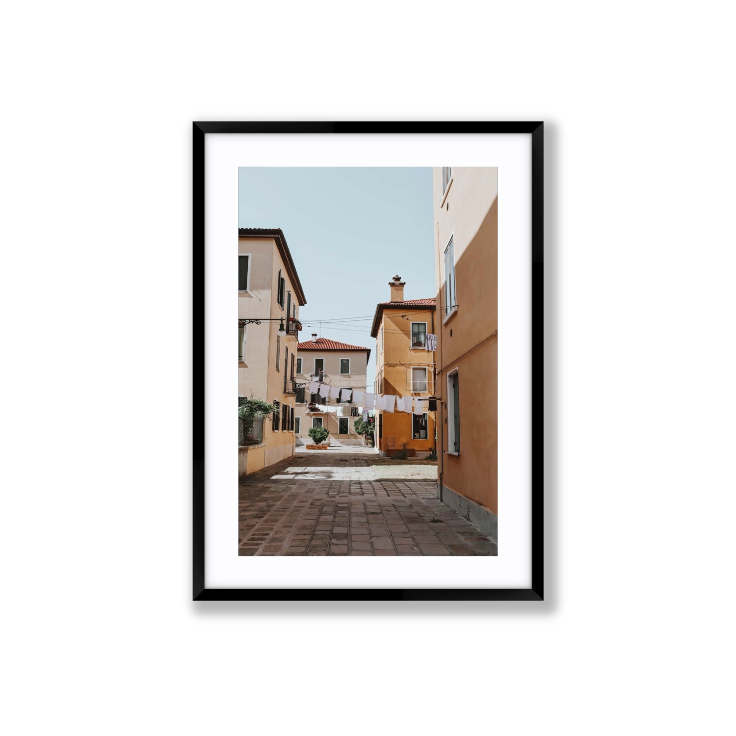 Terraferma Venice Italian wall art Large fine art print in black frame with matboard