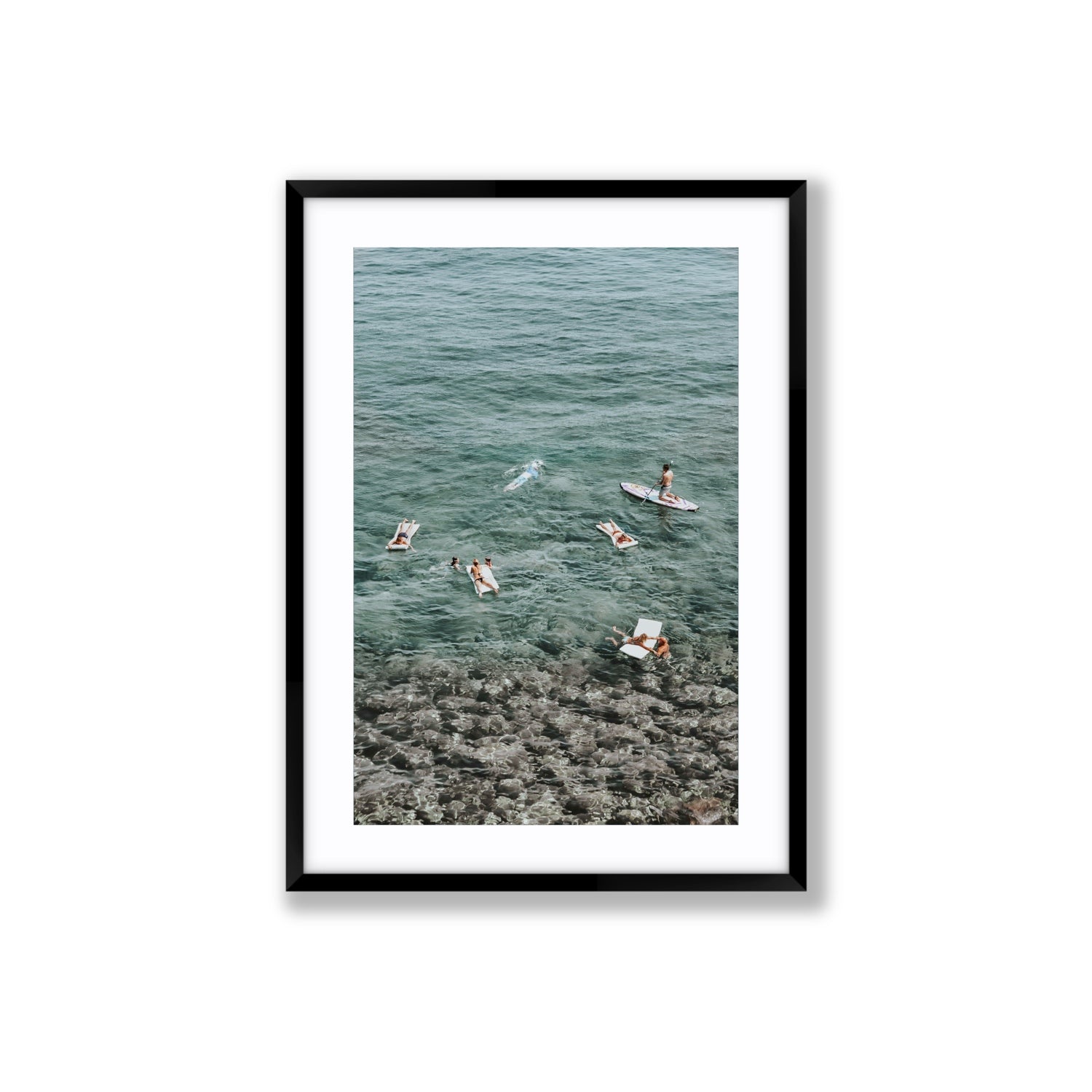 The Big Chill Tuscany coastal Italian wall art Large fine art print in black frame with matboard