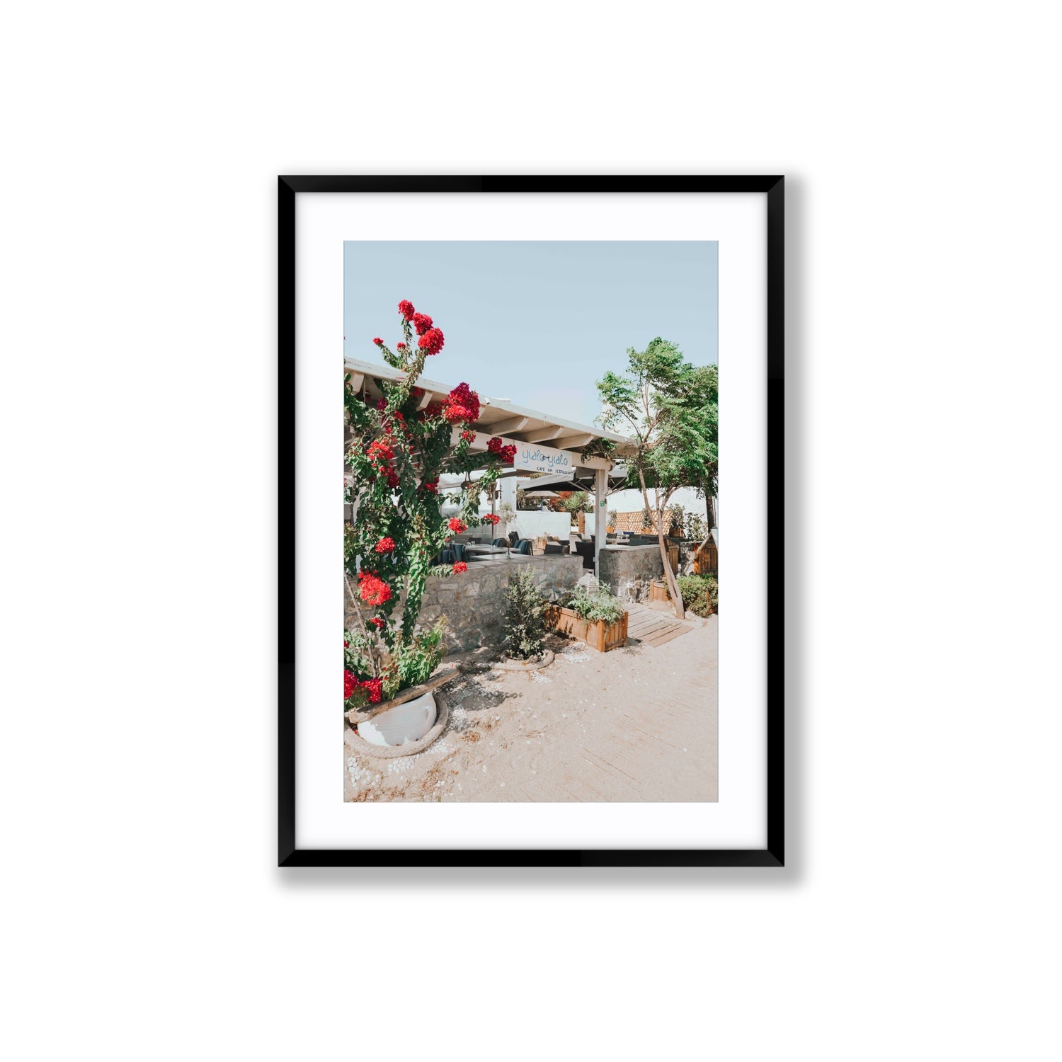 Yialo Yialo fine art print, Mykonos, Greece, Large, Black Frame · Matboard, Fine Art Print