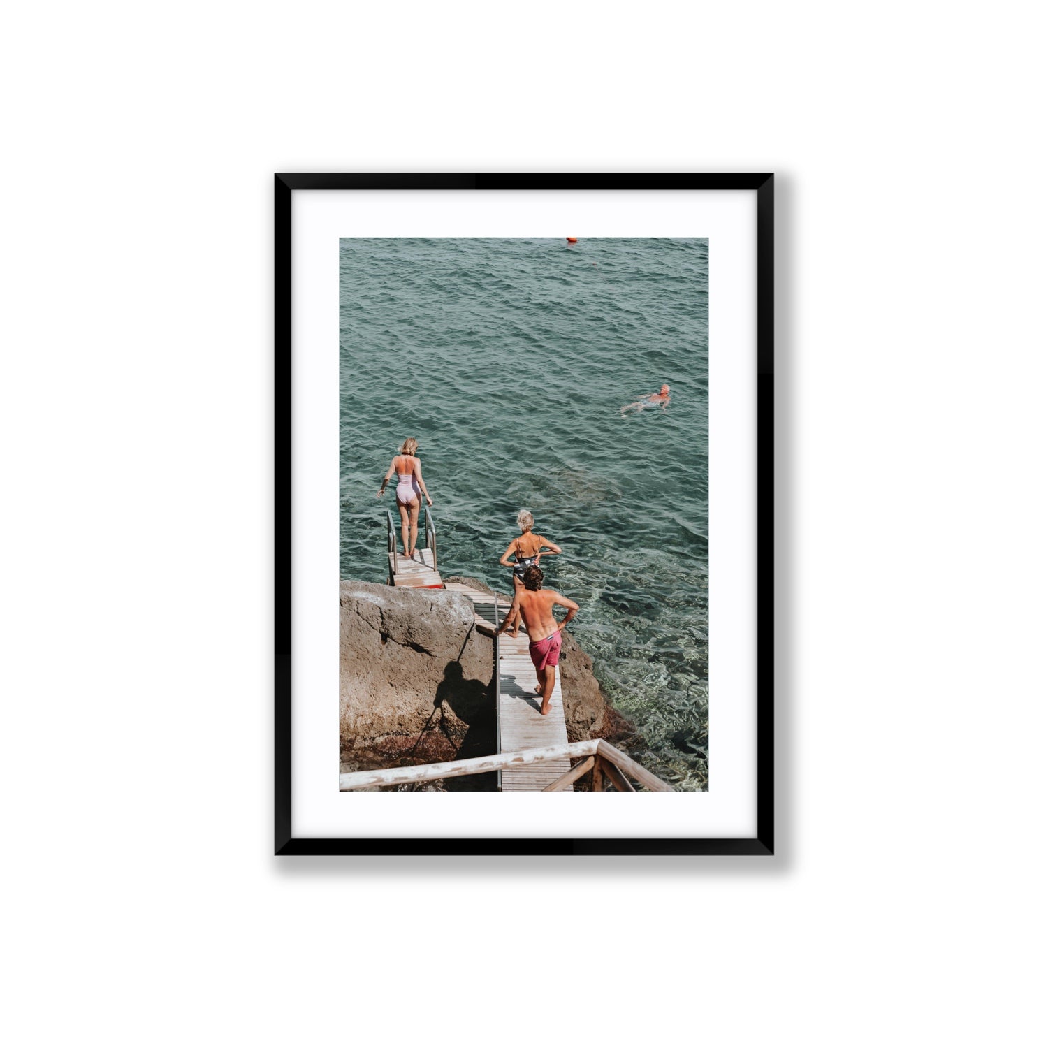 Freewheeling Spirit Tuscany coastal Italian wall art Large fine art print in black frame with matboard