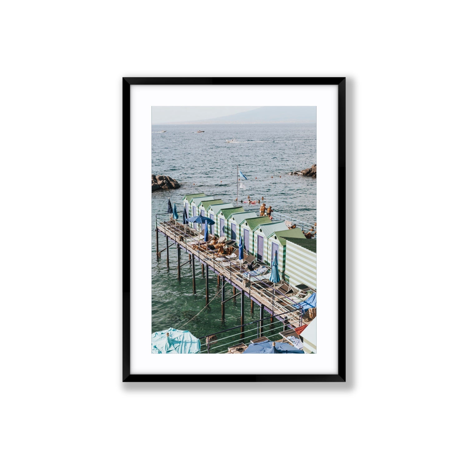 Cabine da Spiaggia fine art print, Sorrento, Italy, Large, Black Frame · Matboard, Fine Art Print