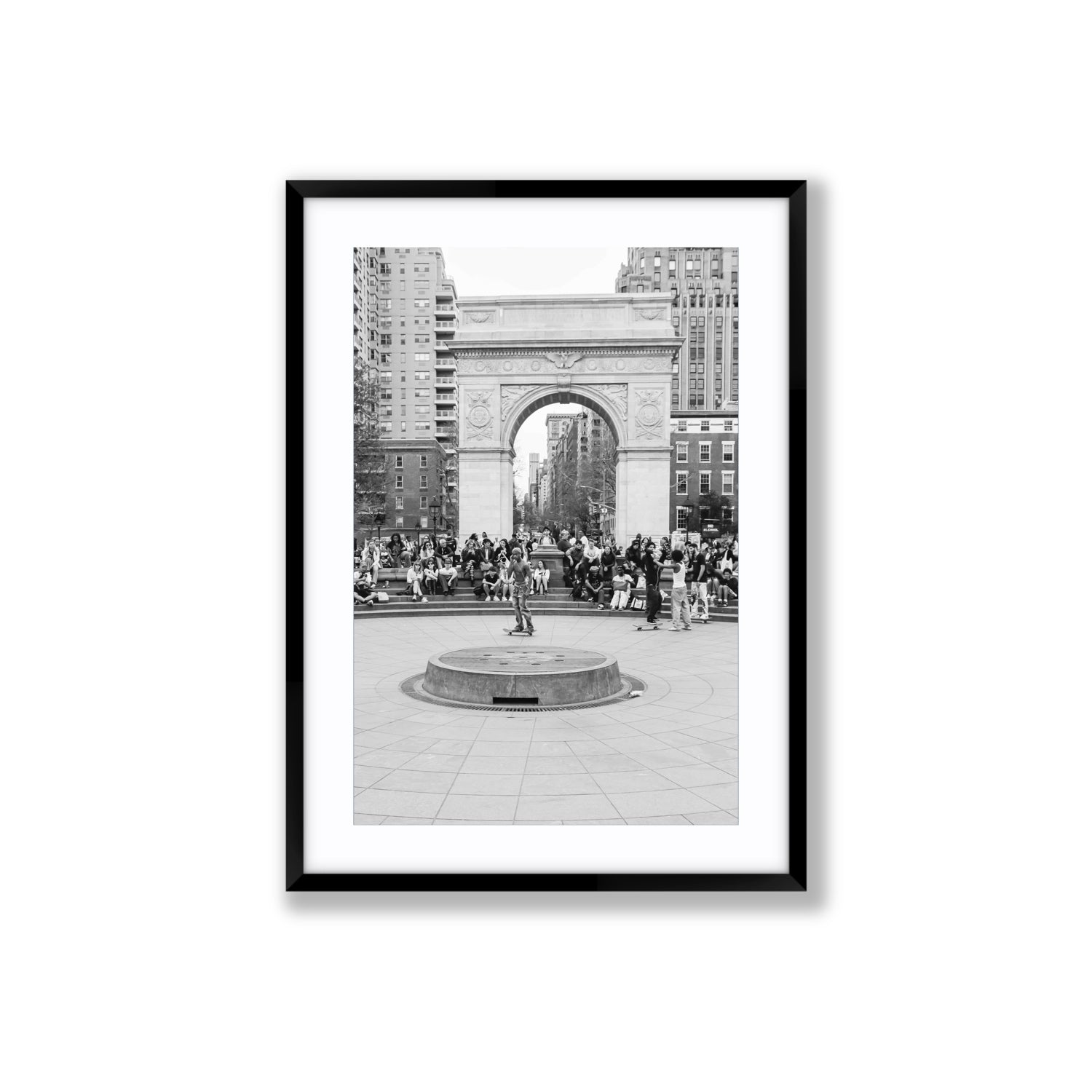 Concrete Conqueror New York NYC Skateboard wall art Large fine art print in black frame with matboard