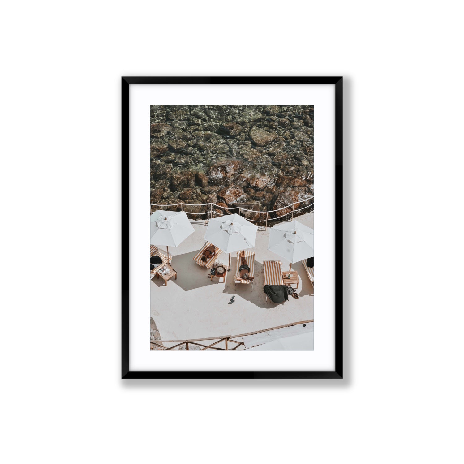 When Harry Met Sally Tuscany coastal wall art Large fine art print in black frame with matboard