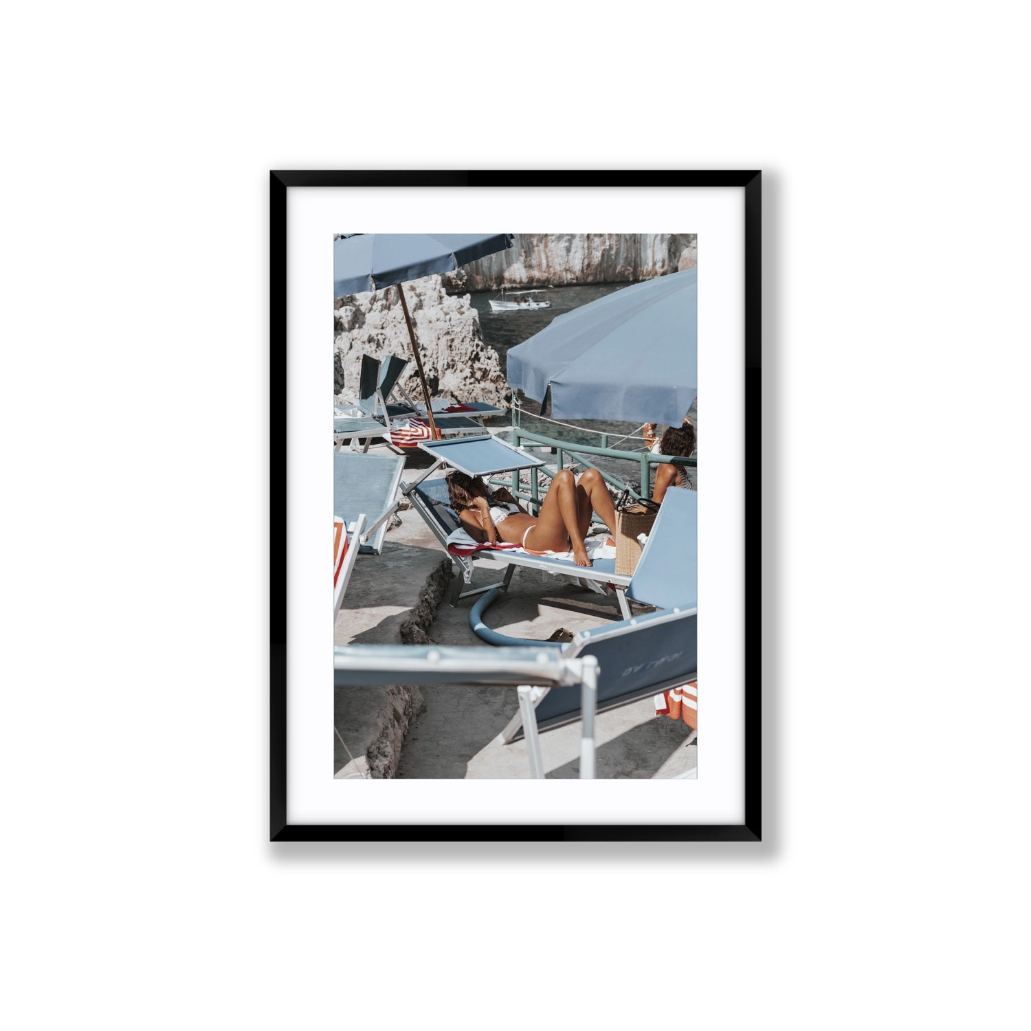 Beach Babe fine art print, Capri, Italy, Large, Black Frame · Matboard, Fine Art Print