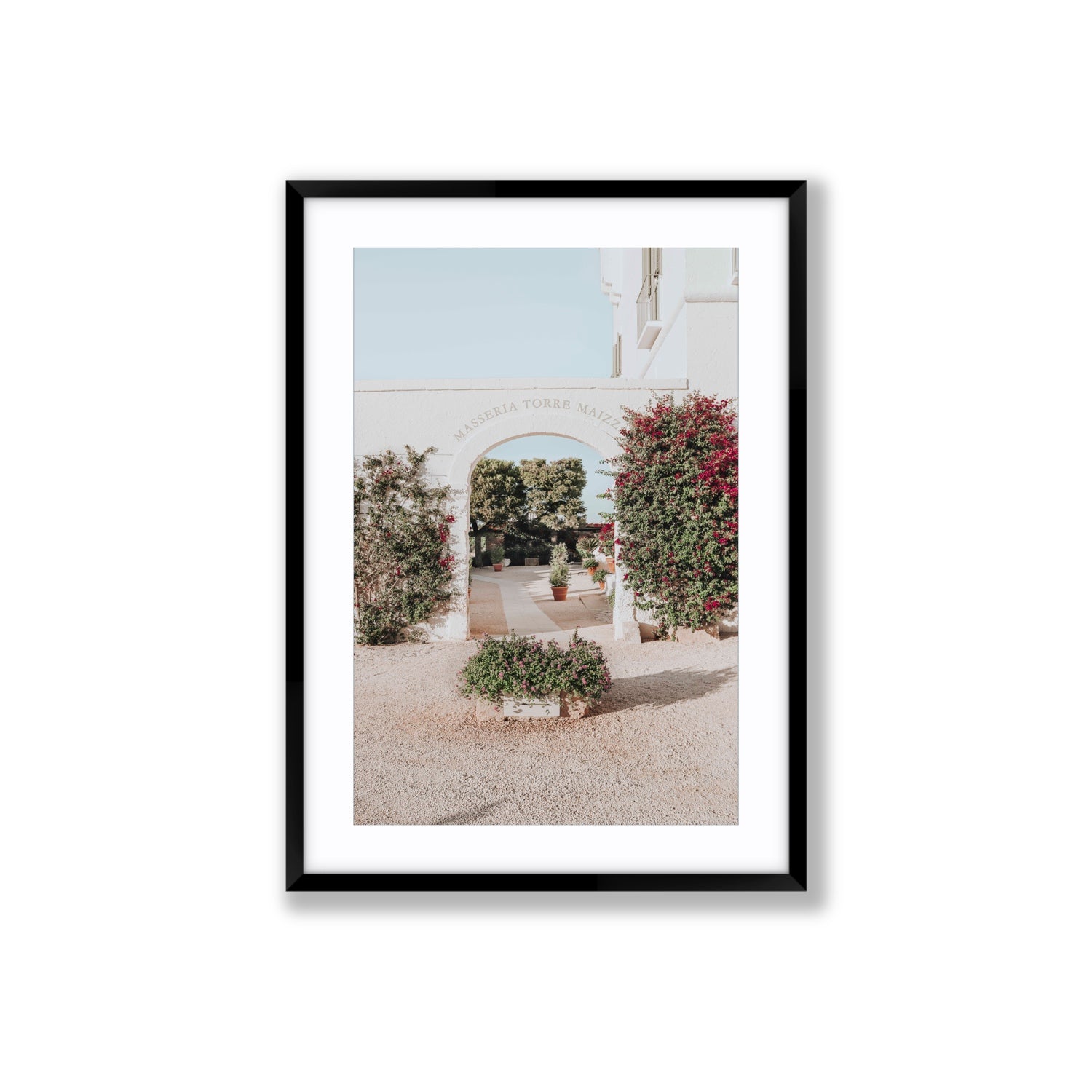 Torre Maizza Puglia Italian wall art Large fine art print in black frame with matboard