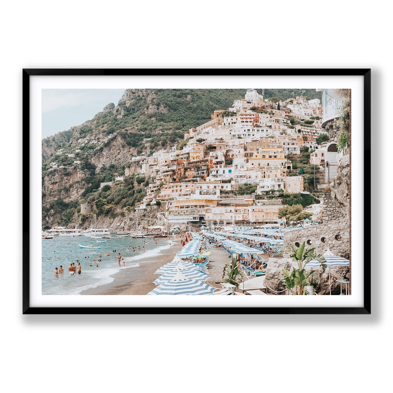 Villagio Sul Mare fine art print, Positano, Italy, Statement, Black Frame · Matboard, Fine Art Print