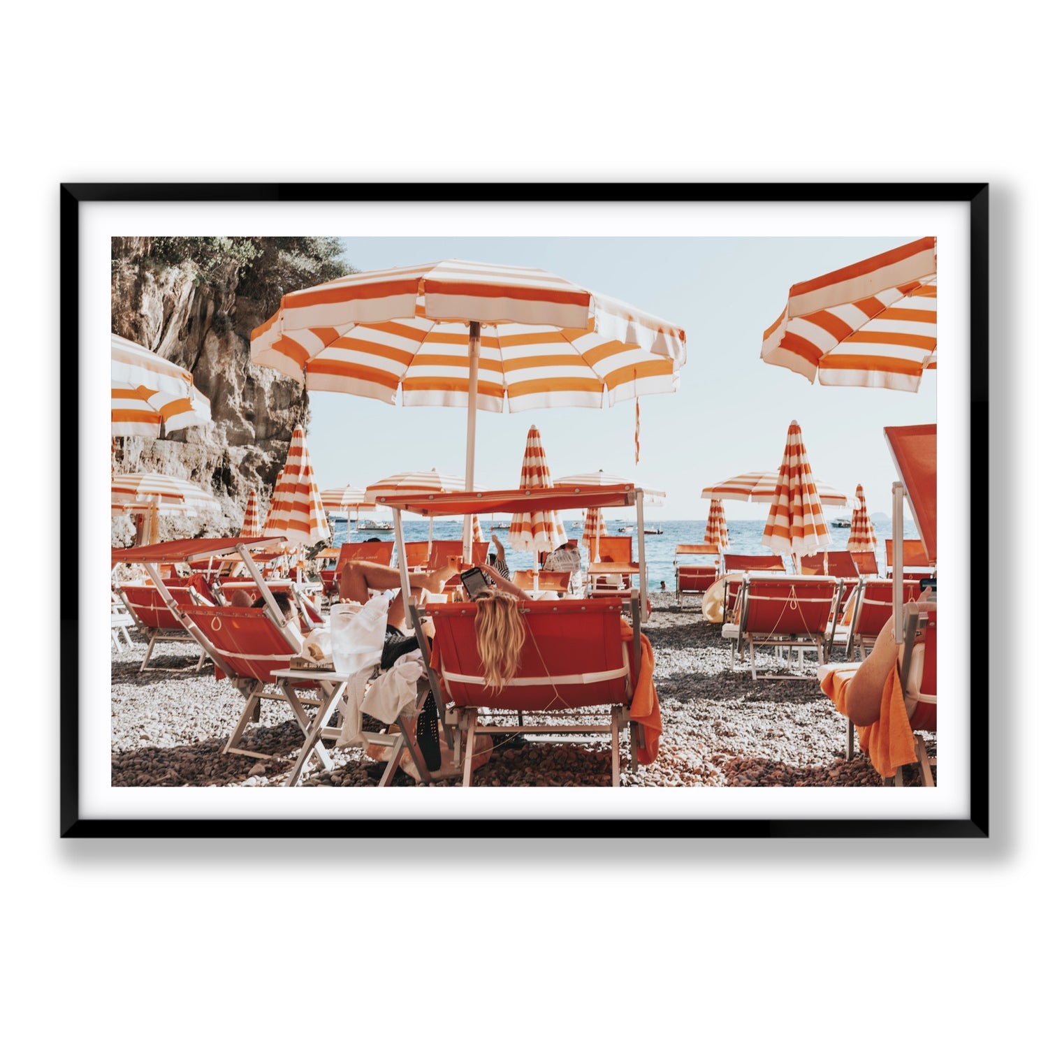 Digital Dreamer fine art print, Positano, Italy, Statement, Black Frame · Matboard, Fine Art Print