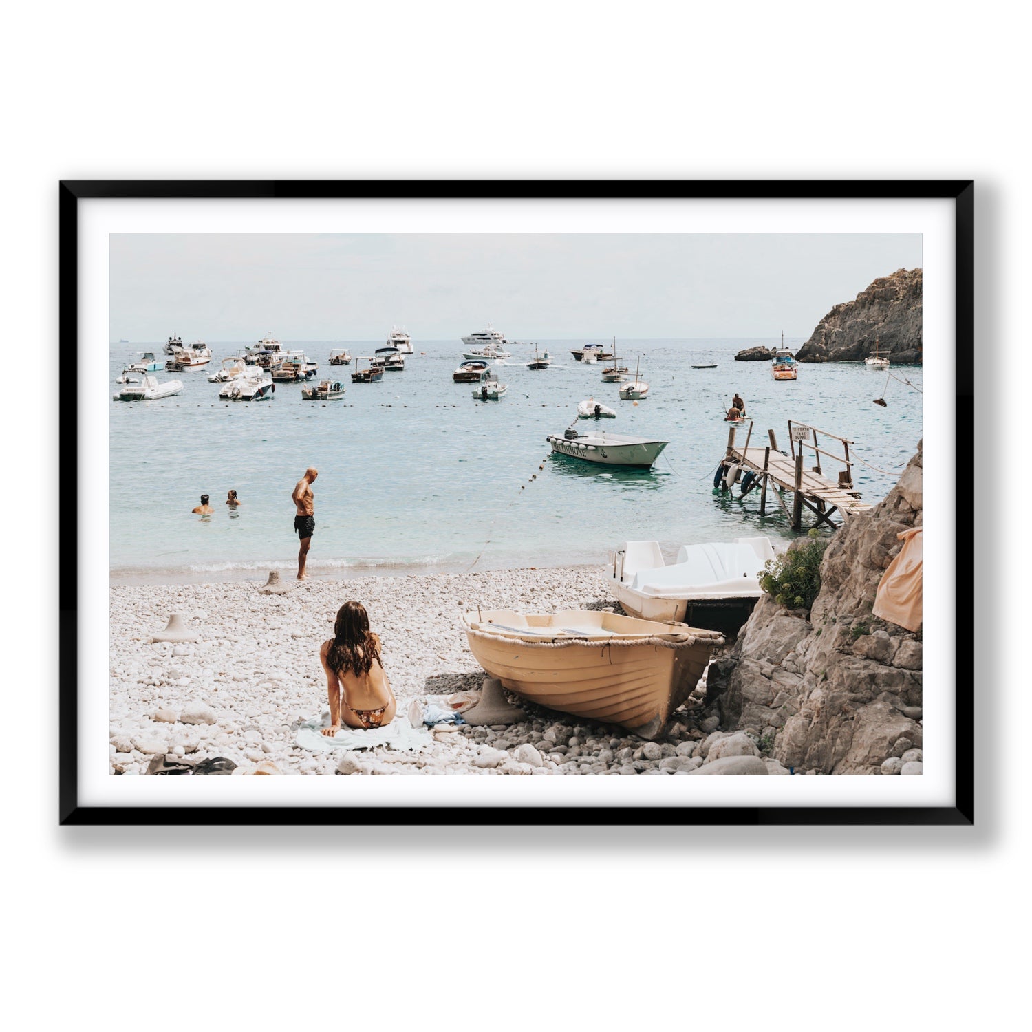 L'Osservatore Nerano wall art Statement fine art print in black frame with matboard